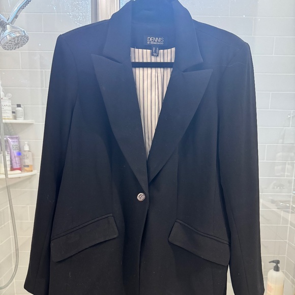 Dennis Basso Luxe Crepe Notched Collar Blazer - Picture 1 of 4